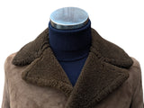 Vintage Barretts British Leather Shearling Coat M Brown