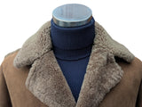 Vintage Morlands Leather British Shearling Coat M/40 Mid Brown