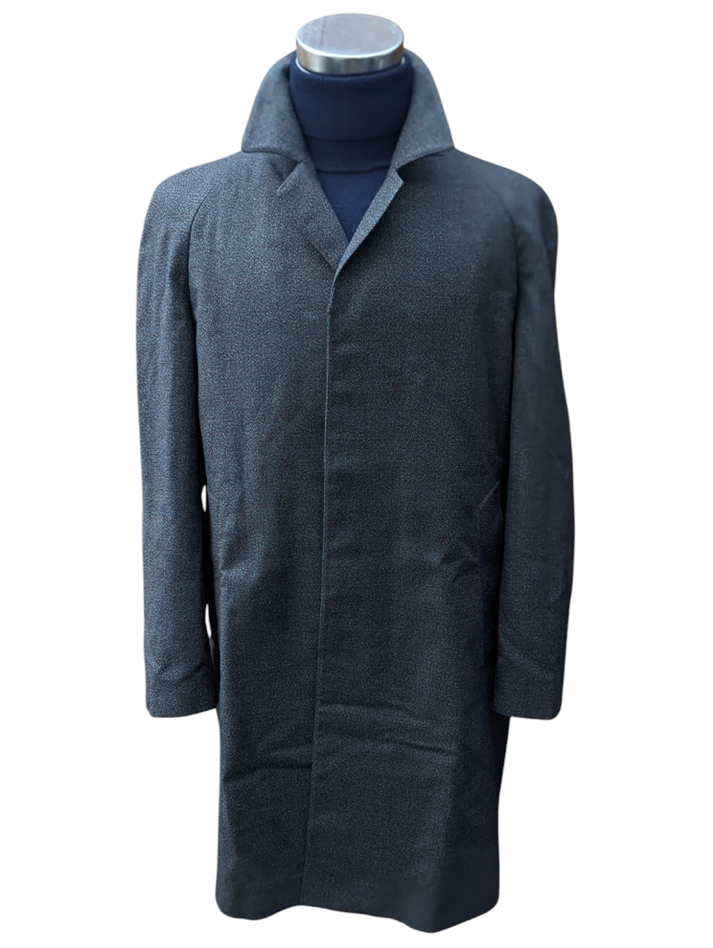 Vintage Burton Balmacaan Raglan Coat M/L Charcoal Grey Melange Pure Wool