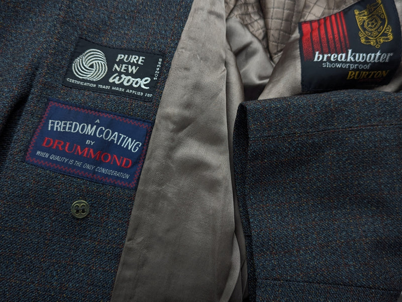 Vintage Burton Balmacaan Raglan Coat M/L Charcoal Grey Melange Pure Wool