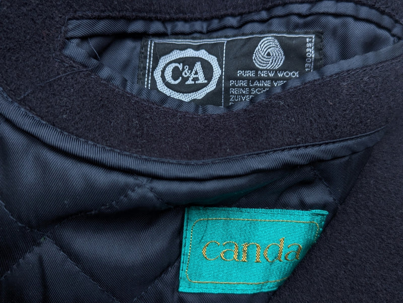 Vintage Canda Balmacaan Raglan Coat Large 46/48R Midnight Blue Wool