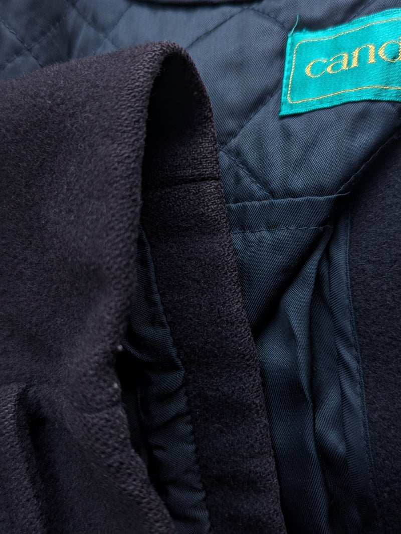 Vintage Canda Balmacaan Raglan Coat Large 46/48R Midnight Blue Wool
