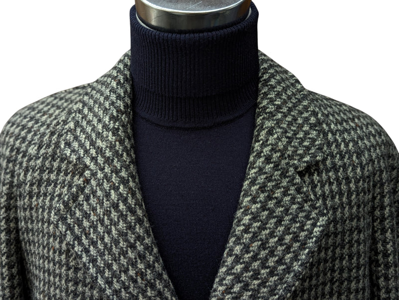 Vintage Maculette England Balmacaan Raglan Coat 40/42R Grey Check Wool Tweed