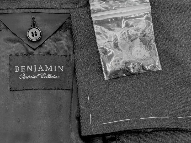 Benjamin Sartorial Suit Charcoal Grey 2-button Pitti Model Super 140's Wool