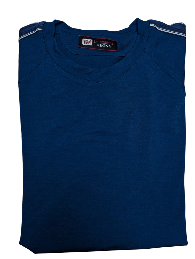 Zegna Tee Shirt M Cadet Blue TechMerino Wool