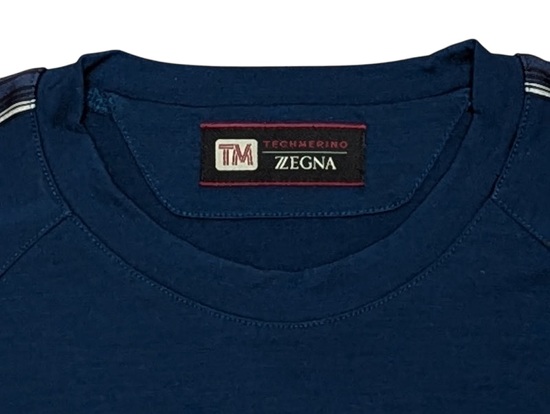 Zegna Tee Shirt M Cadet Blue TechMerino Wool