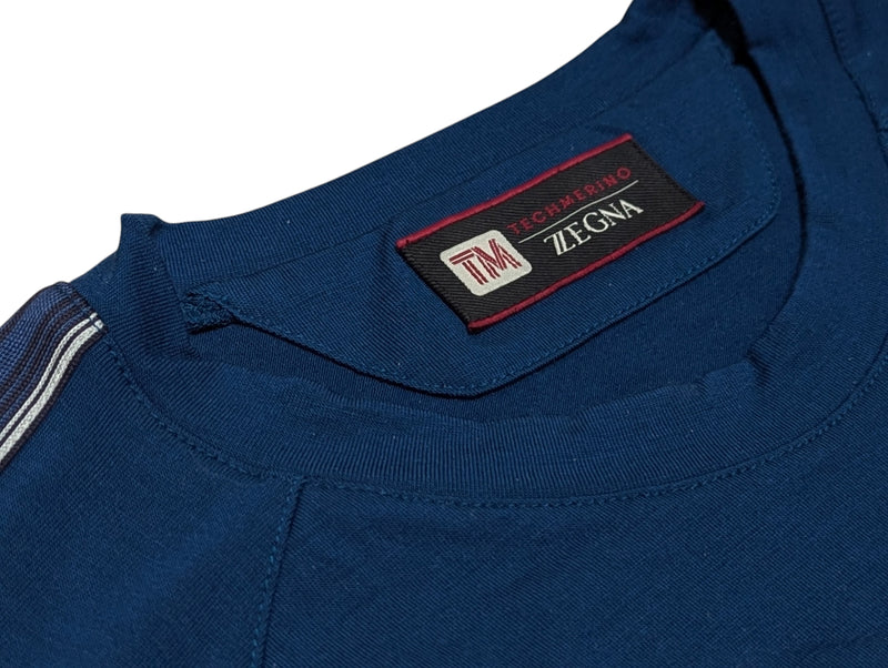 Zegna Tee Shirt M Cadet Blue TechMerino Wool