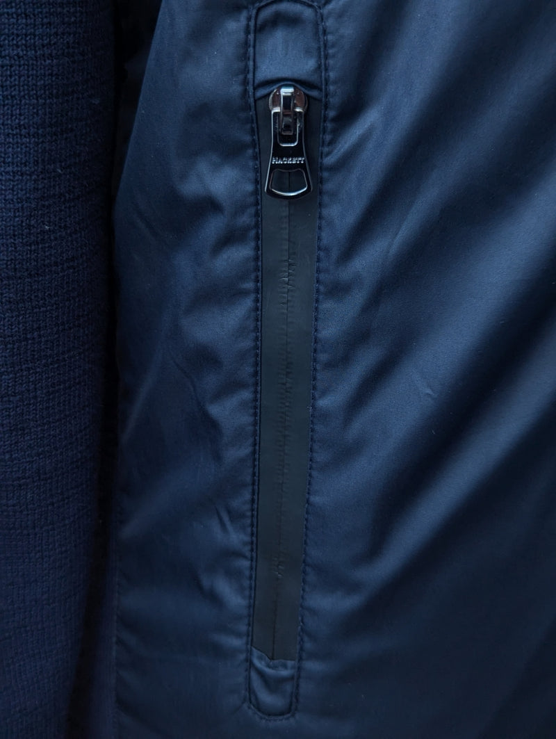 Hackett Hybrid Knit Jacket S Navy Blue Cotton/Polyester