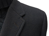 Vintage Chester Barrie Harrods Coat 38/40R Dark Midnight Brown Herringbone Wool