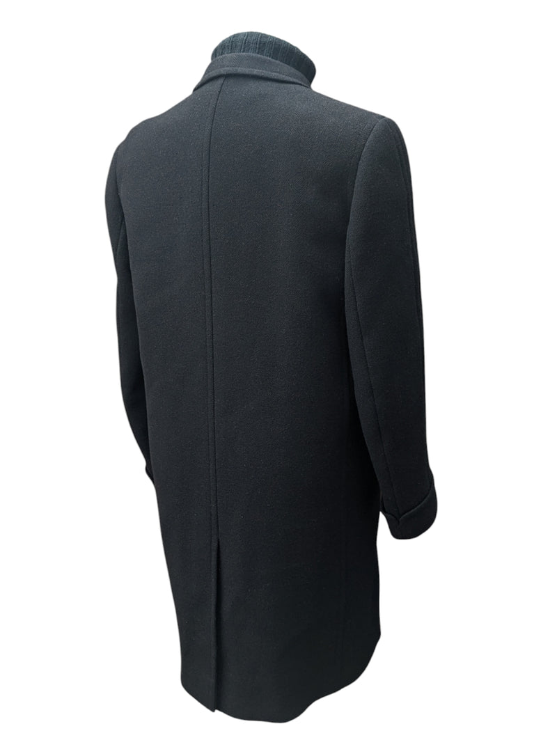 Vintage Chester Barrie Harrods Coat 38/40R Dark Midnight Brown Herringbone Wool