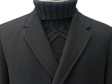 Vintage Chester Barrie Harrods Coat 38/40R Dark Midnight Brown Herringbone Wool