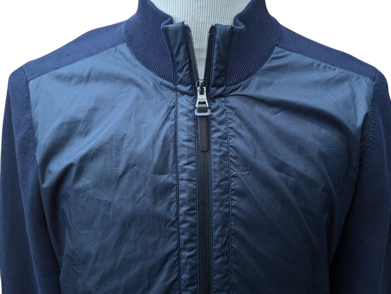 Hackett Hybrid Knit Jacket S Navy Blue Cotton/Polyester