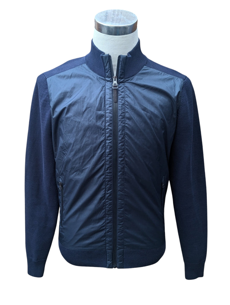 Hackett Hybrid Knit Jacket S Navy Blue Cotton/Polyester