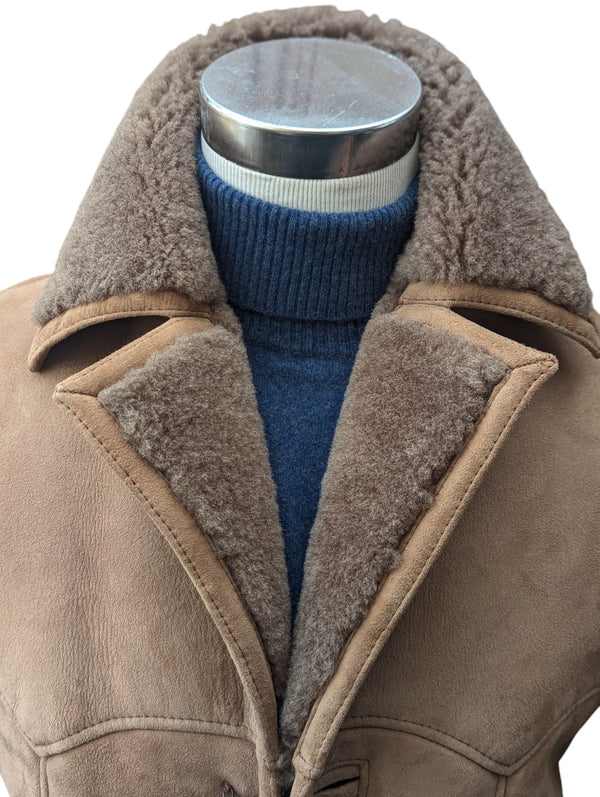 Vintage Langmore Royal Warrant Sheepskin Shearling Coat XS