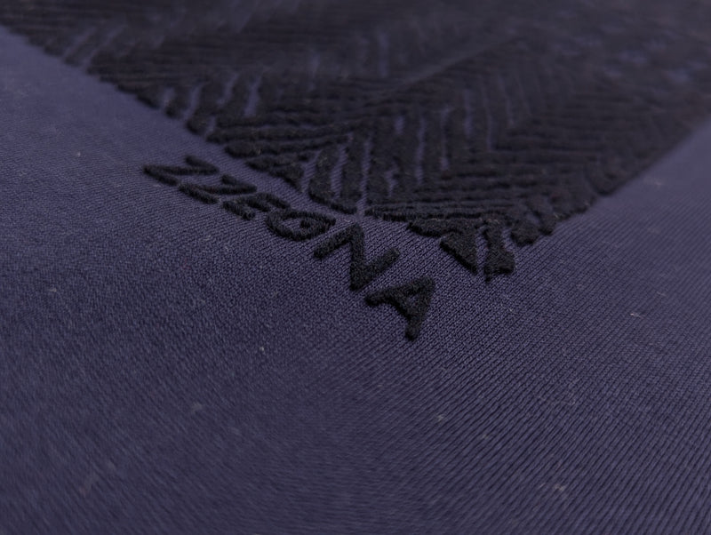 Zegna Tee Shirt M Navy Blue Textured Fabric Graphic Cotton