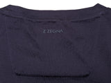 Zegna Tee Shirt M Navy Blue Textured Fabric Graphic Cotton