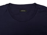 Zegna Tee Shirt M Navy Blue Textured Fabric Graphic Cotton