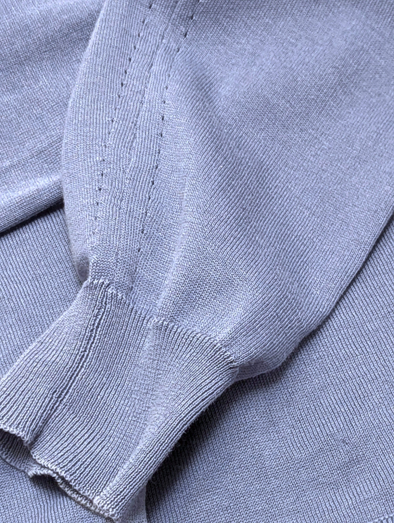 Avon Celli Polo Collar Sweater S/48 Pale Blue Cotton