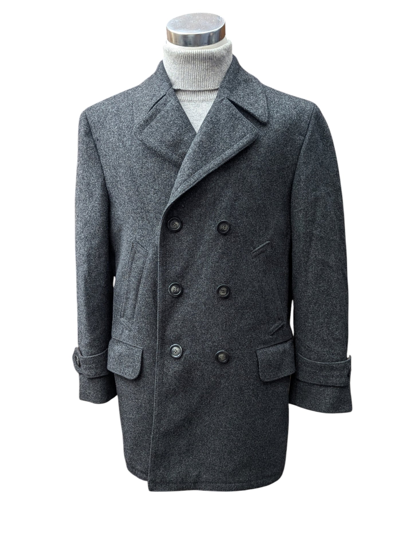 ジャケット・アウター WESTERN GERMANY CHESTER COAT 40s Vintage Romeo West Germany 40/42R DB Peacoat Grey Wool – eHABERDASHER