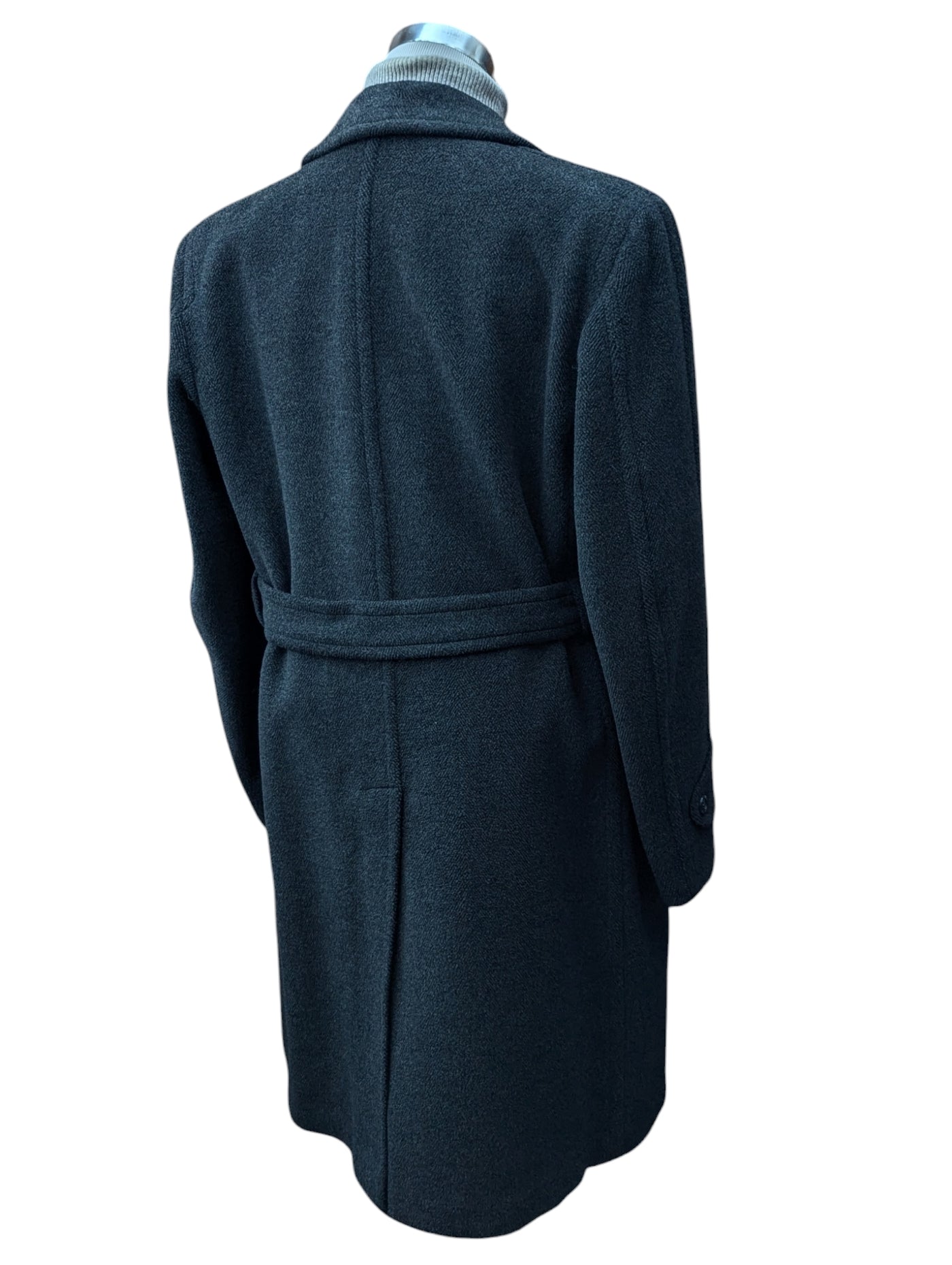 Vintage Burton Crombie Belted DB Great Coat XL 43/44R Charcoal