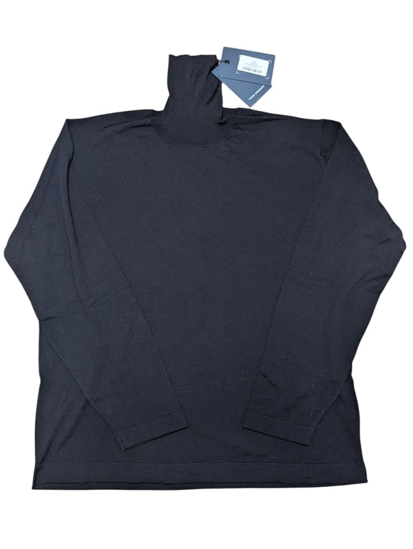 Thom Sweeney Turtleneck Sweater XXL Navy Merino Wool
