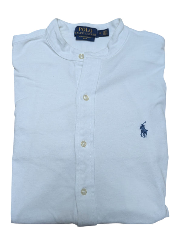 Ralph Lauren Long Sleeve Shirt M White Cotton Pique