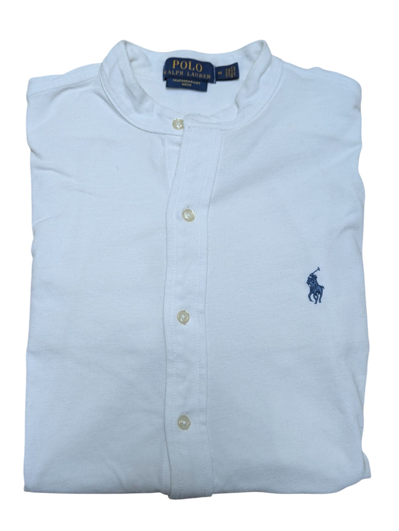 Ralph Lauren Long Sleeve Shirt M White Cotton Pique