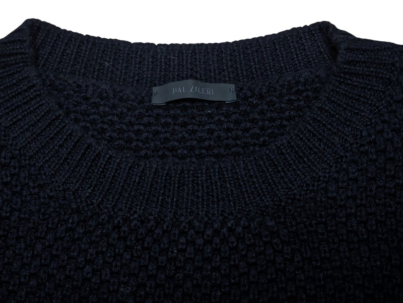 Pal Zileri Sweater L/52 Navy Blue Chunky Wool