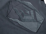 Zegna Tee Shirt L Gunmetal Grey Textured Logo Cotton