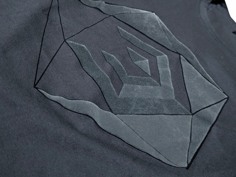 Zegna Tee Shirt L Gunmetal Grey Textured Logo Cotton