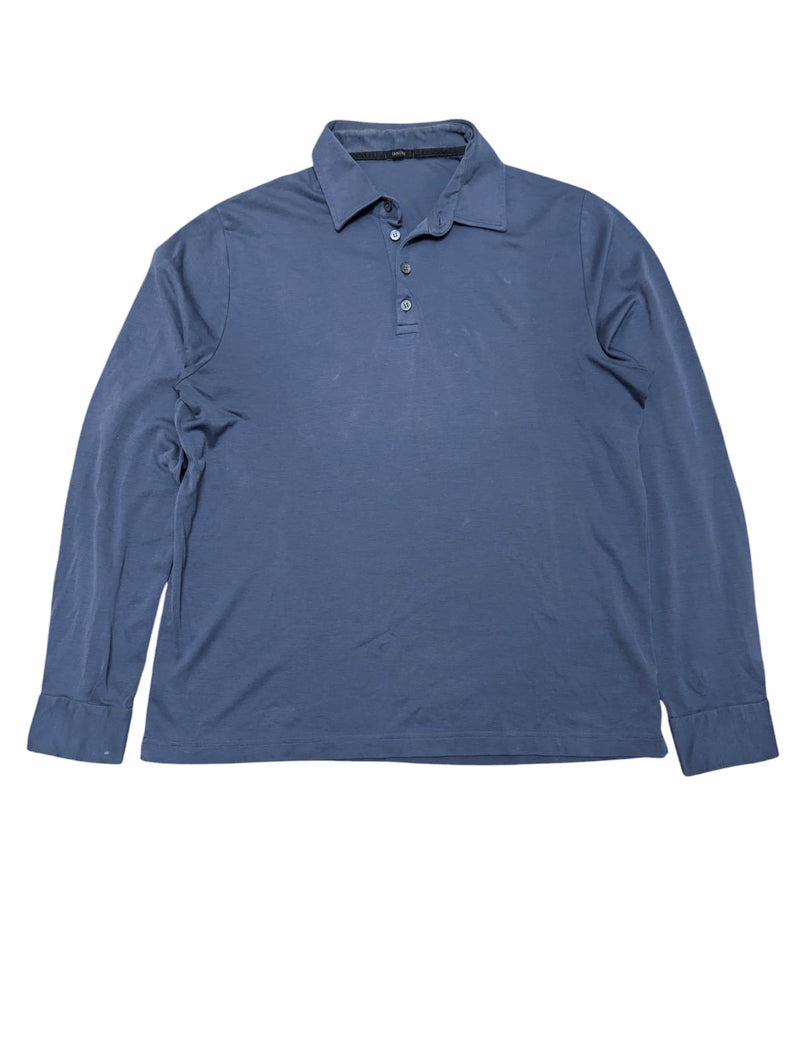 Zanone Long Sleeve Polo Shirt M/50 Pale Blue Cotton