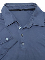 Zanone Long Sleeve Polo Shirt M/50 Pale Blue Cotton