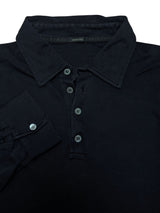 Zanone Long Sleeve Polo Shirt M/50 Navy Blue Cotton