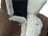 Vintage Richard Draper Leather British Shearling Coat M/L Brown