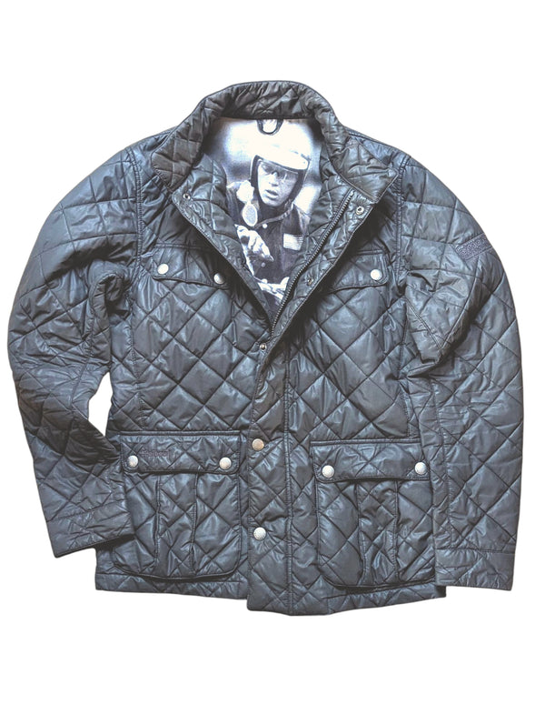 Barbour McQueen Jacket M Grey Polyester Special Edition