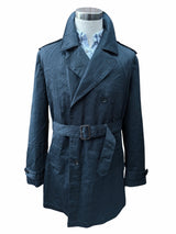 Next British Millerain DB Trench Coat M Navy Cotton