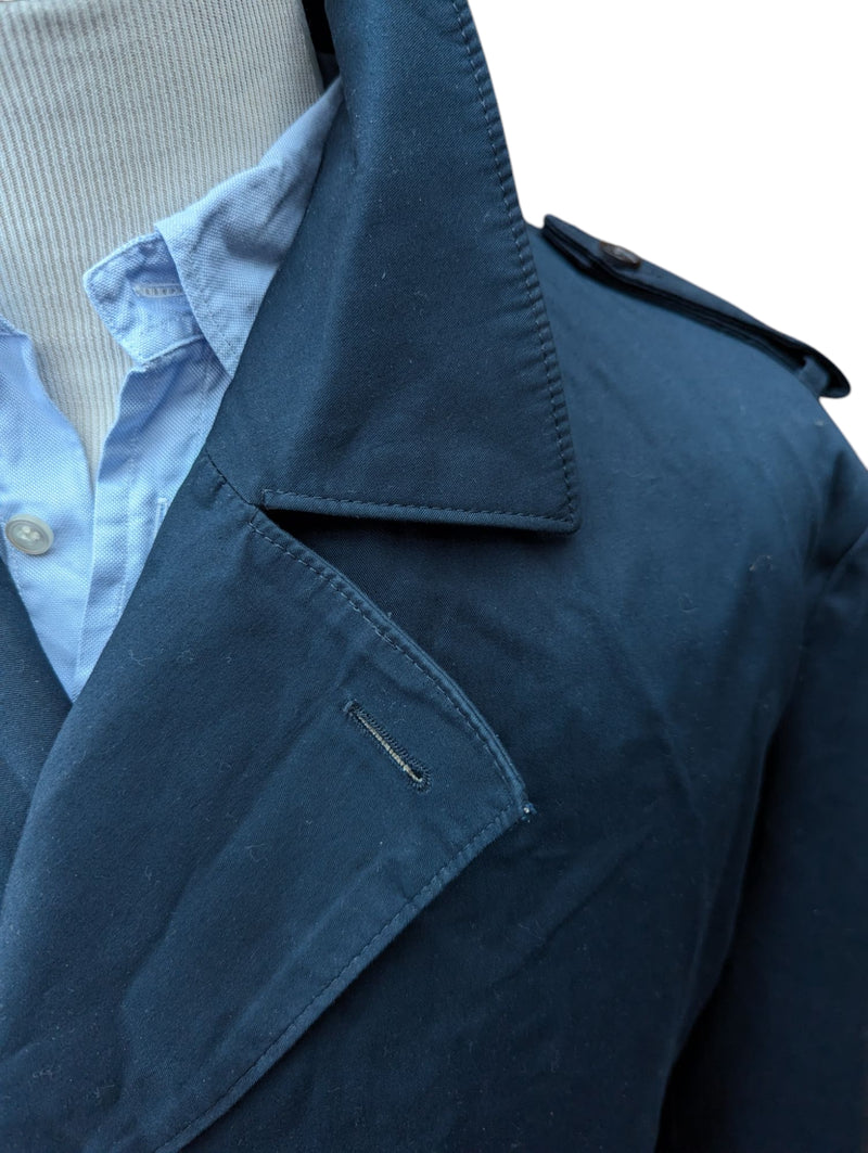 British Millerain DB Trench Coat XL Navy Cotton