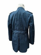 Next British Millerain DB Trench Coat M Navy Cotton