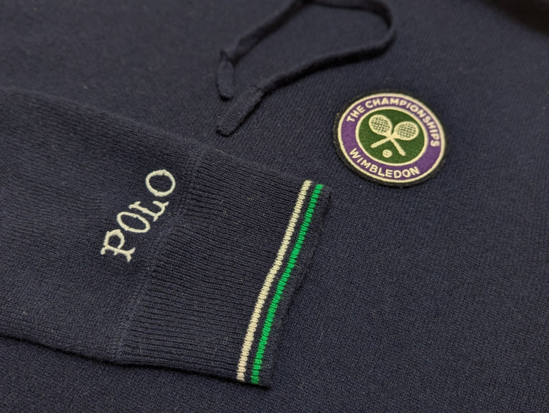 Ralph Lauren Wimbledon Hoodie Blue M Pure Cashmere