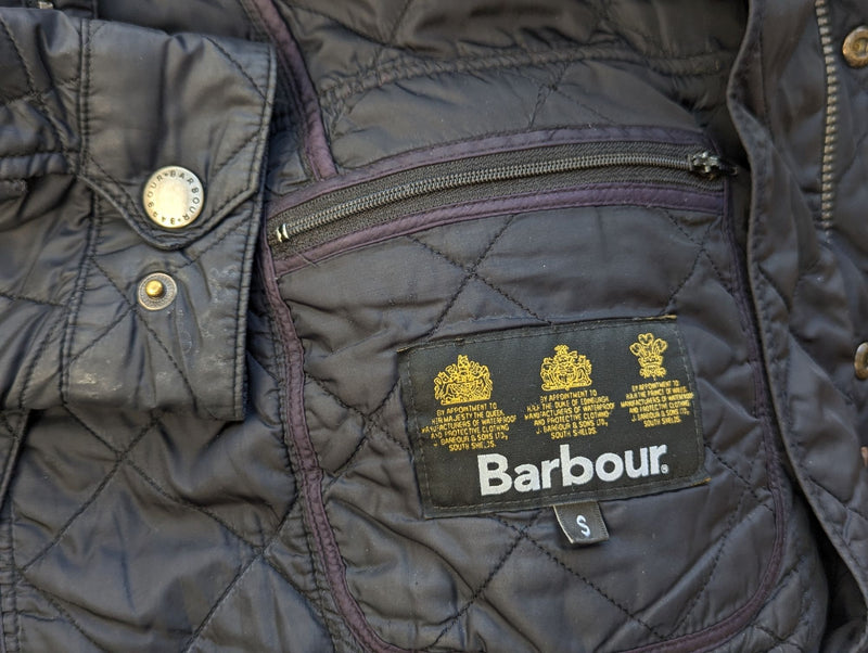 Barbour Jacket S Midnight Ariel Padded Quilt Polyester