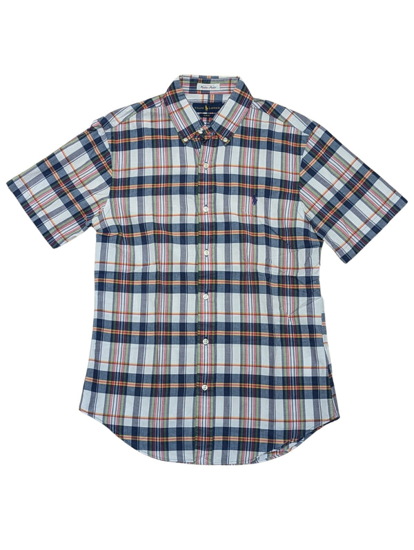 Ralph Lauren Shirt M Slim Multi-colored Plaid Madras Cotton