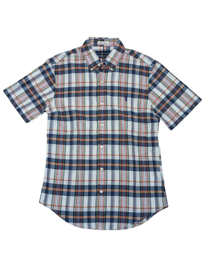 Ralph Lauren Shirt M Slim Multi-colored Plaid Madras Cotton