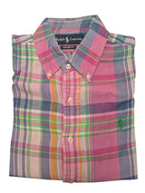 Ralph Lauren Shirt M Fuchsia Preppy Plaid Cotton