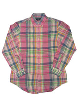Ralph Lauren Shirt M Fuchsia Preppy Plaid Cotton