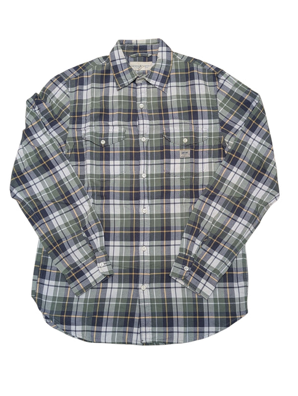 Ralph Lauren Shirt M Green/Blue Rugged Plaid Cotton