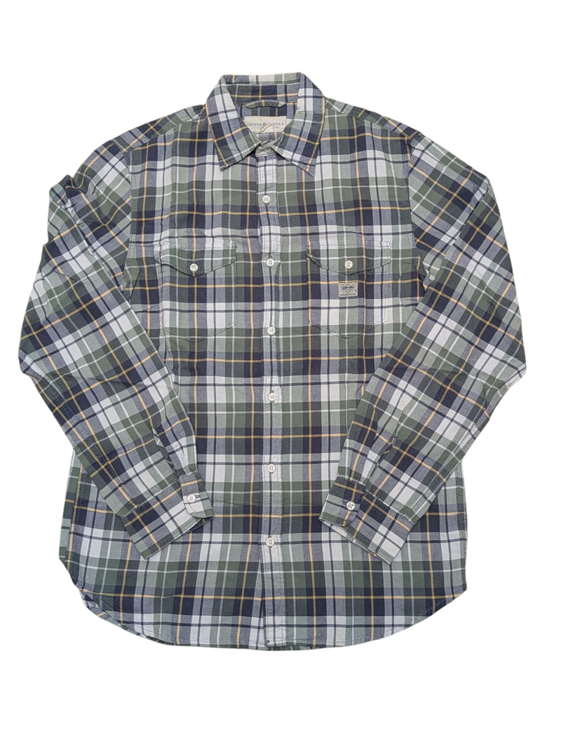Ralph Lauren Shirt M Green/Blue Rugged Plaid Cotton