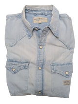 Ralph Lauren Western Shirt Bleached Blue Denim Cotton