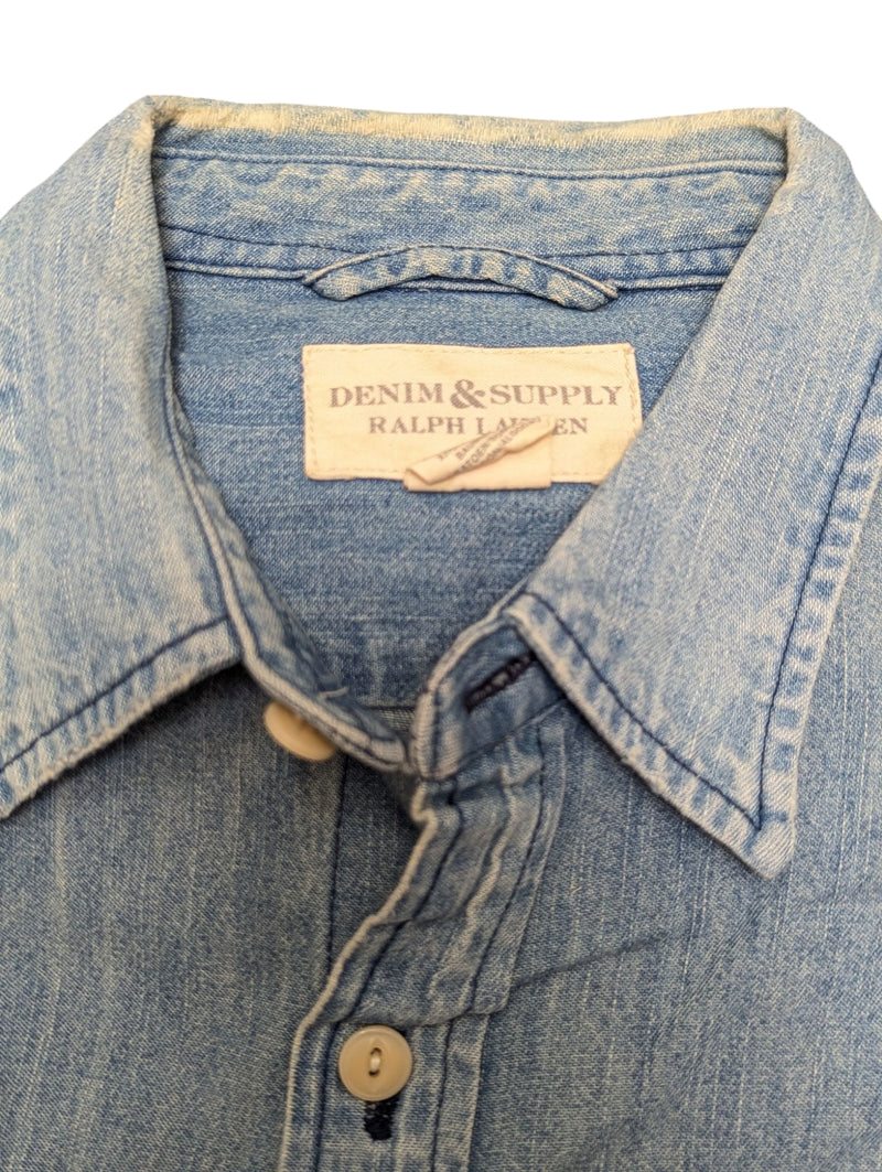 Ralph Lauren Shirt Rugged Blue Denim Cotton