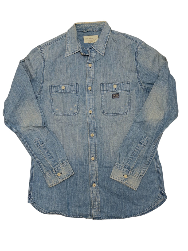 Ralph Lauren Shirt Rugged Blue Denim Cotton