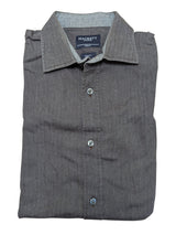 Hackett Shirt M Grey Herringbone Cotton